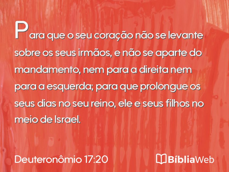 Deuteronômio 17:20 em imagem para compartilhar