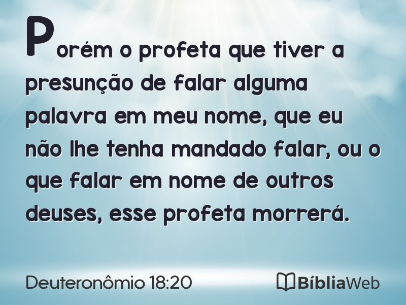 Deuteronômio 18:20 em imagem para compartilhar