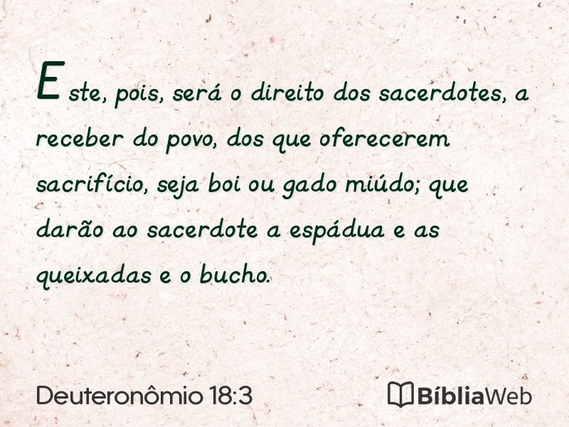 Deuteronômio 18:3 em imagem para compartilhar