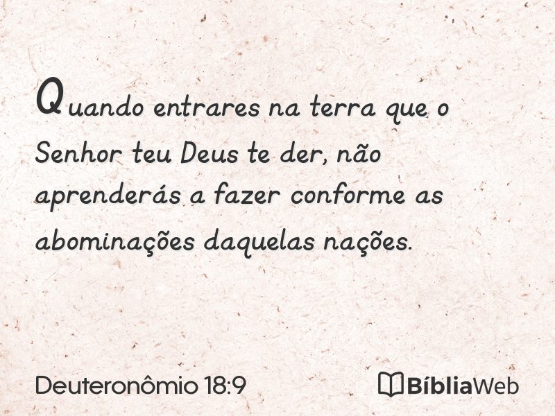 Deuteronômio 18:9 em imagem para compartilhar