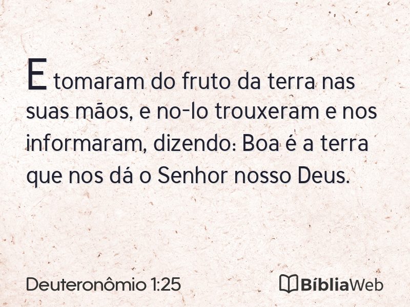 Deuteronômio 1:25 em imagem para compartilhar
