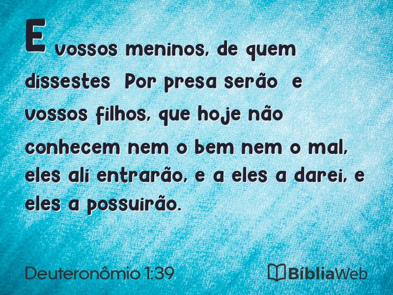 Deuteronômio 1:39 em imagem para compartilhar