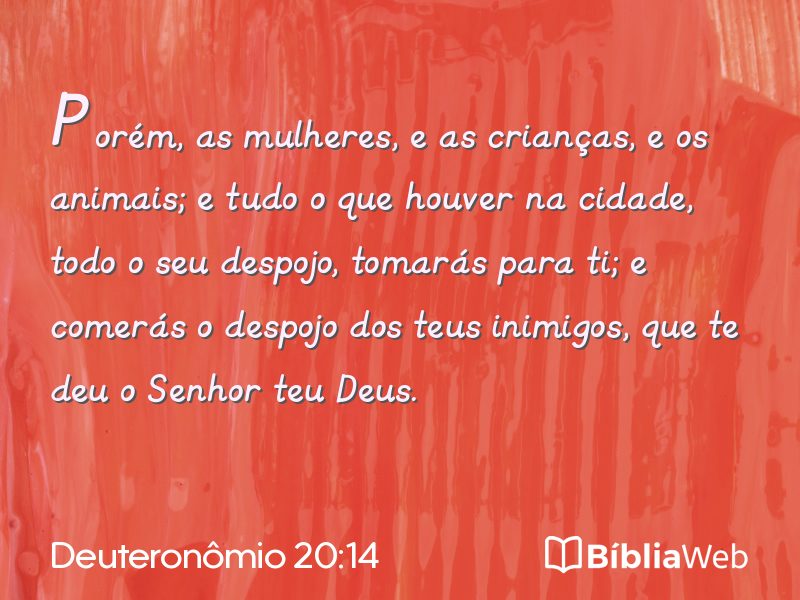 Deuteronômio 20:14 em imagem para compartilhar