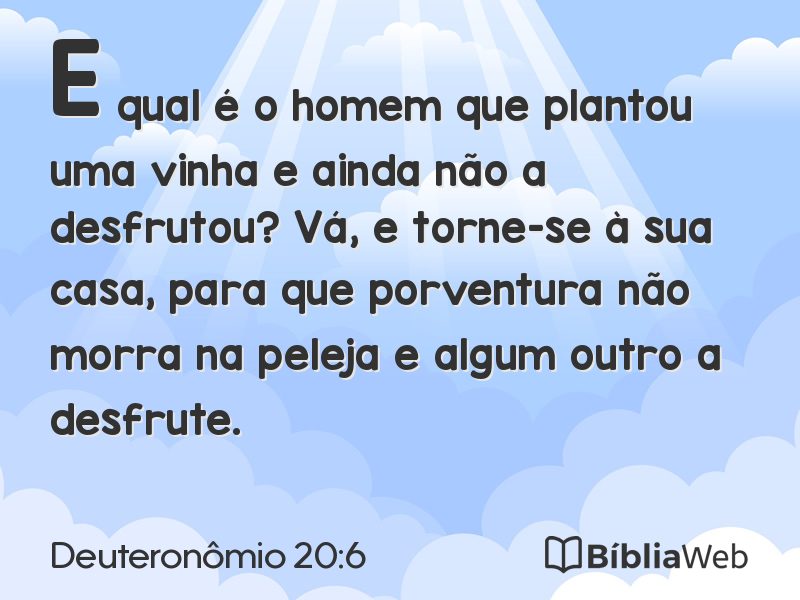 Deuteronômio 20:6 em imagem para compartilhar