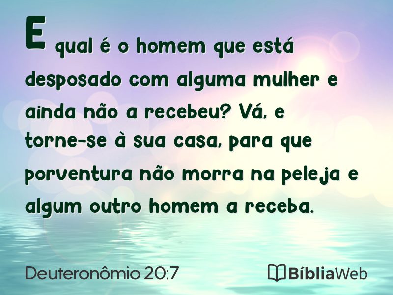 Deuteronômio 20:7 em imagem para compartilhar