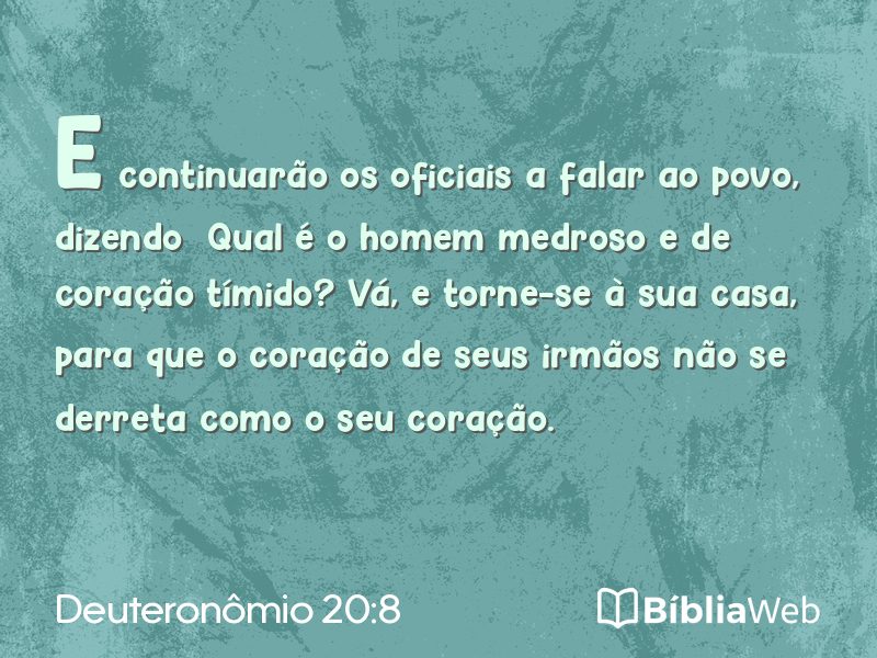 Deuteronômio 20:8 em imagem para compartilhar