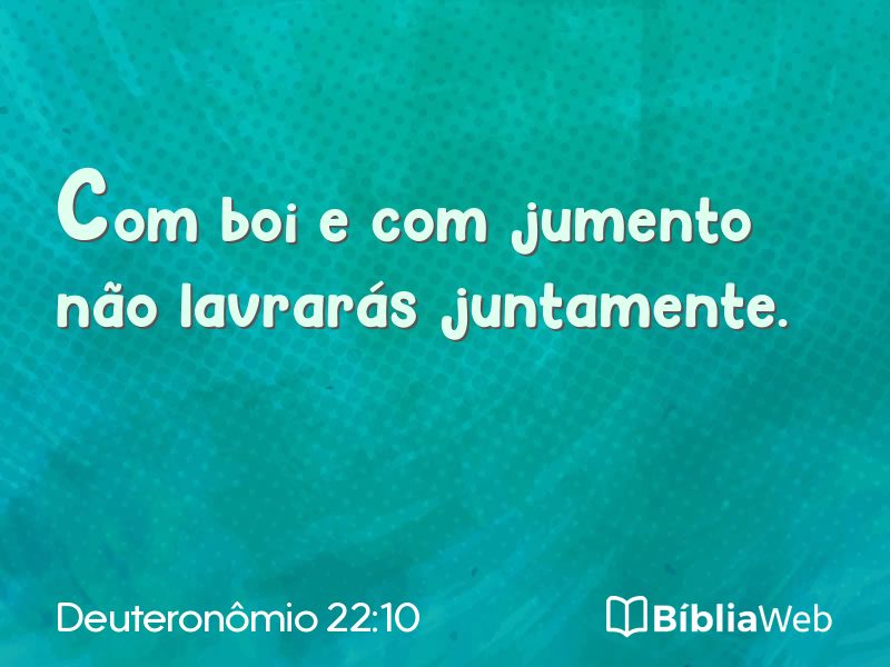 Deuteronômio 22:10 em imagem para compartilhar