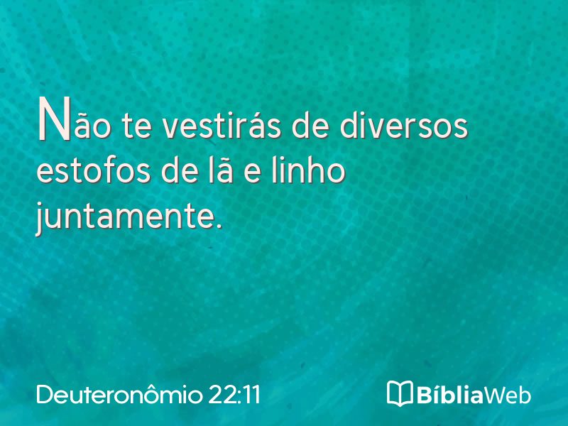 Deuteronômio 22:11 em imagem para compartilhar