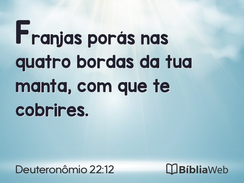 Deuteronômio 22:12 em imagem para compartilhar