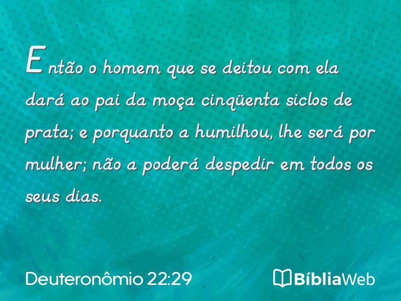 Deuteronômio 22:29 em imagem para compartilhar
