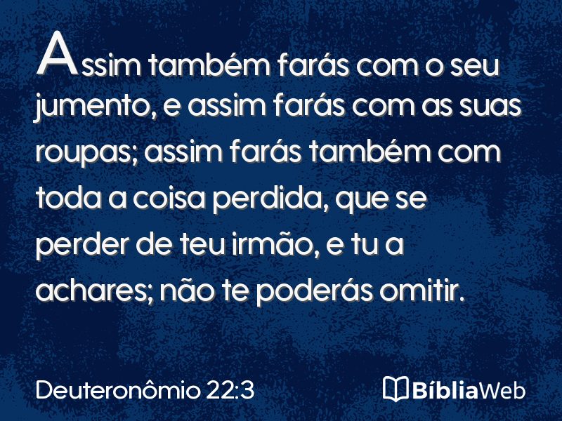Deuteronômio 22:3 em imagem para compartilhar