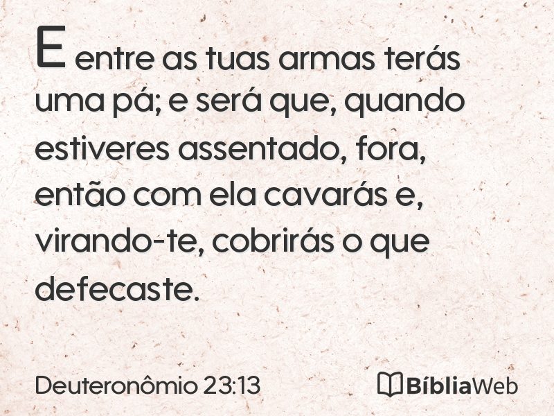 Deuteronômio 23:13 em imagem para compartilhar