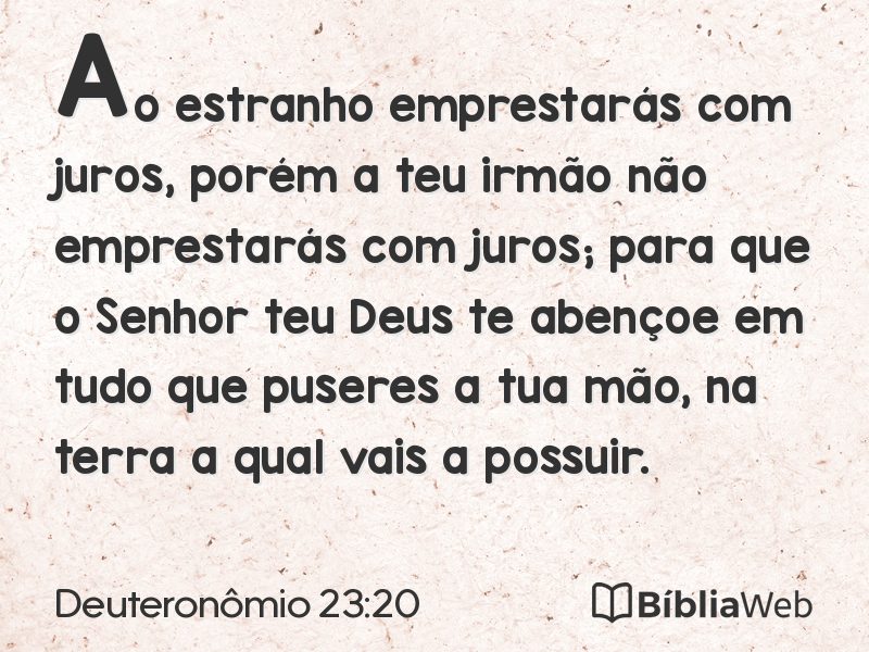Deuteronômio 23:20 em imagem para compartilhar