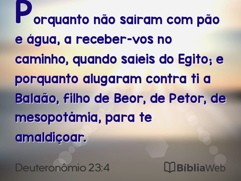 Deuteronômio 23:4 em imagem para compartilhar
