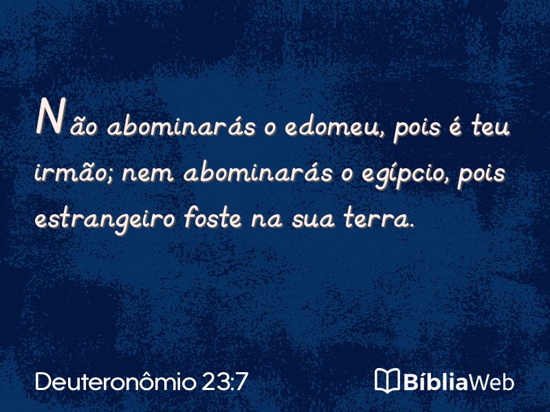 Deuteronômio 23:7 em imagem para compartilhar