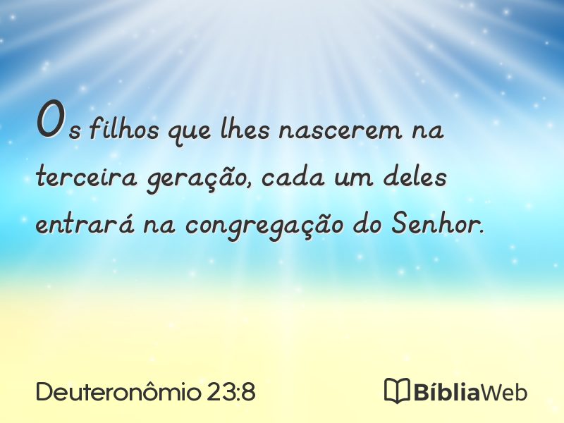Deuteronômio 23:8 em imagem para compartilhar