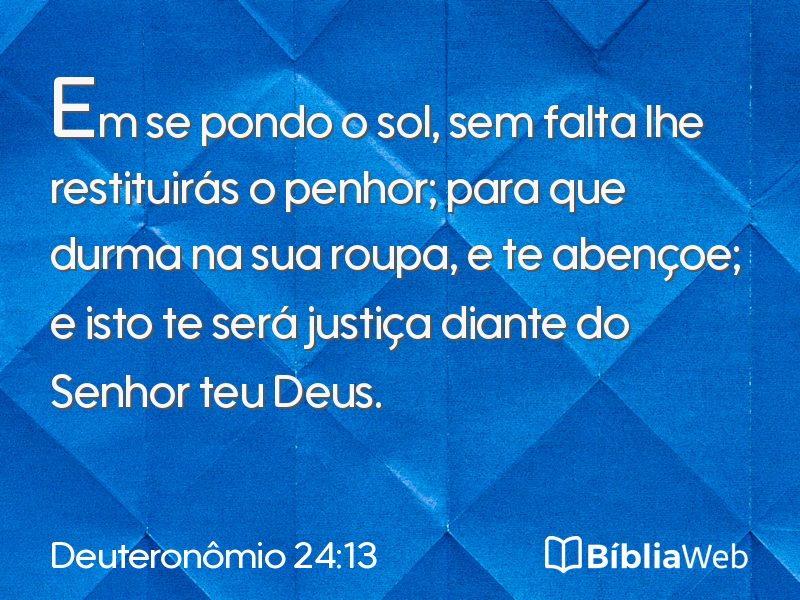 Deuteronômio 24:13 em imagem para compartilhar