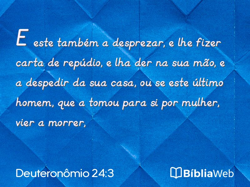 Deuteronômio 24:3 em imagem para compartilhar