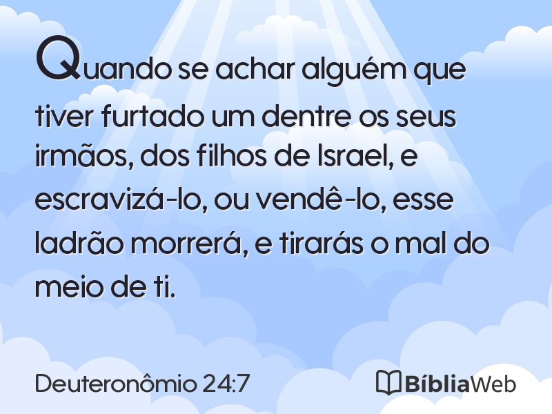 Deuteronômio 24:7 em imagem para compartilhar