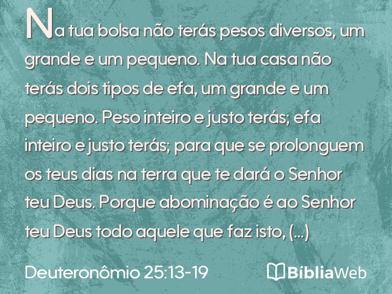 Deuteronômio 25:13-19 em imagem para compartilhar