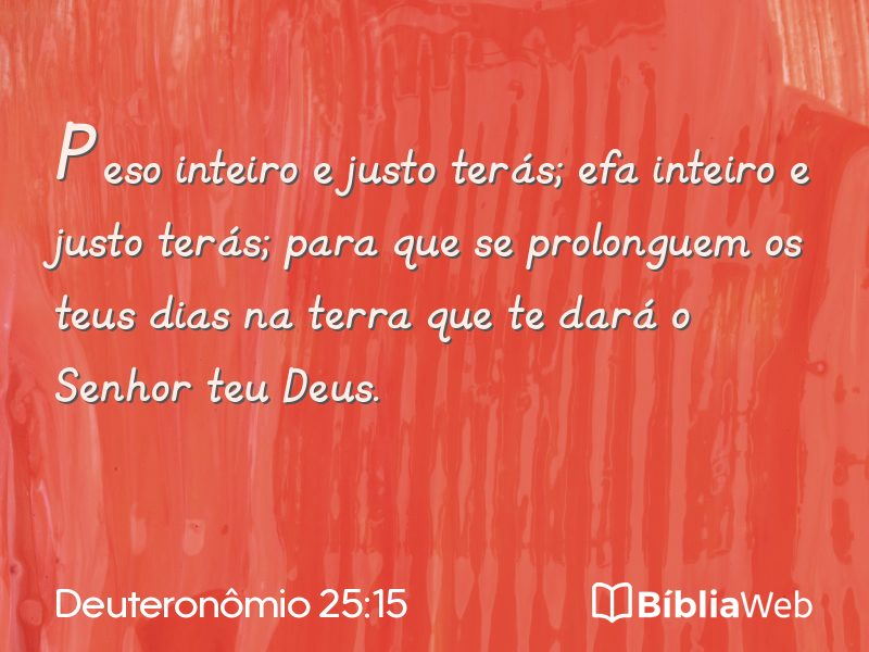 Deuteronômio 25:15 em imagem para compartilhar