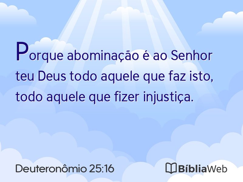 Deuteronômio 25:16 em imagem para compartilhar