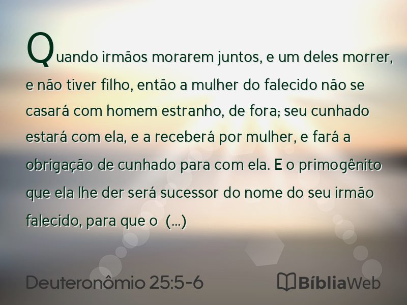 Deuteronômio 25:5-6 em imagem para compartilhar