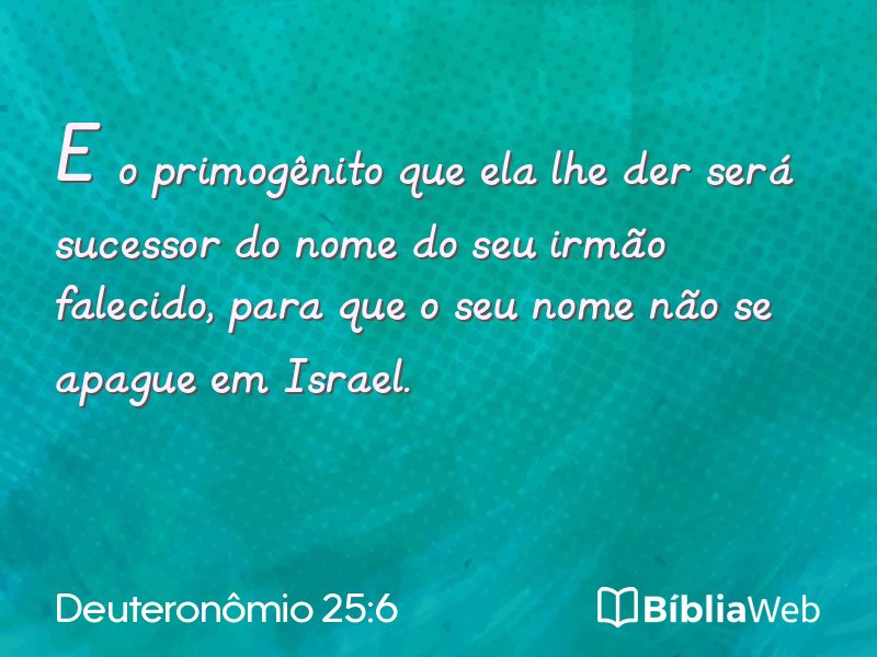 Deuteronômio 25:6 em imagem para compartilhar