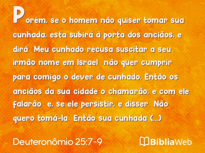 Deuteronômio 25:7-9 em imagem para compartilhar