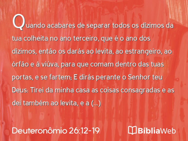 Deuteronômio 26:12-19 em imagem para compartilhar