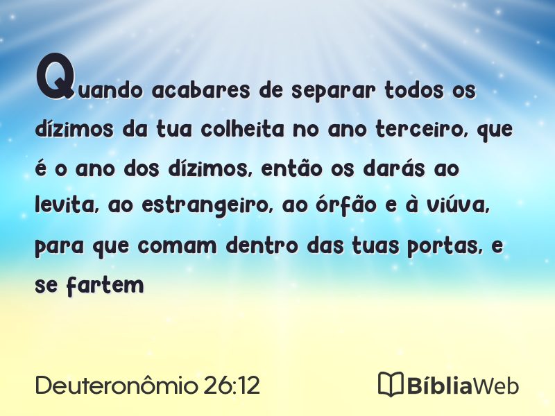 Deuteronômio 26:12 em imagem para compartilhar