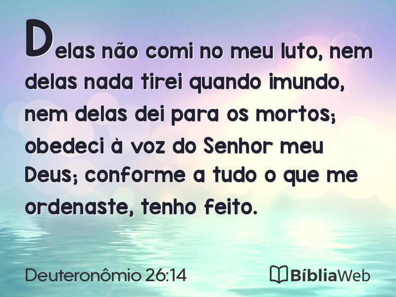 Deuteronômio 26:14 em imagem para compartilhar