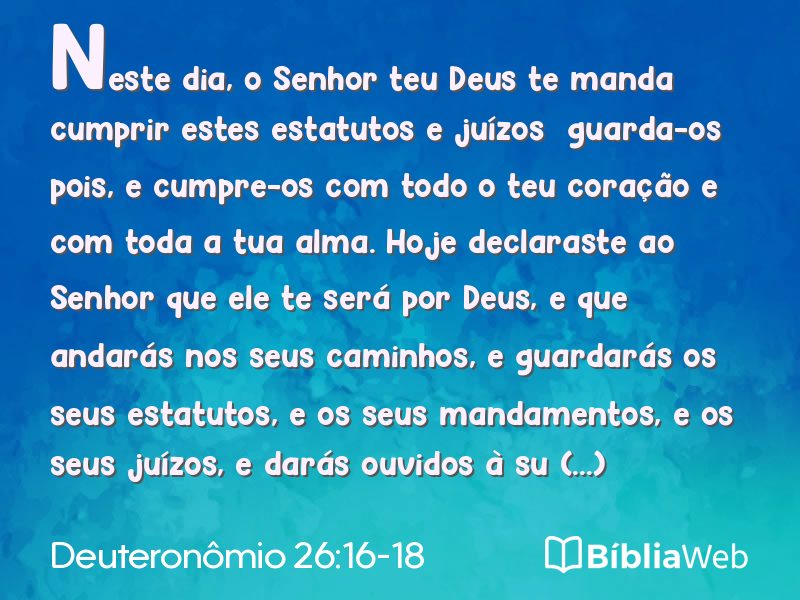 Deuteronômio 26:16-18 em imagem para compartilhar