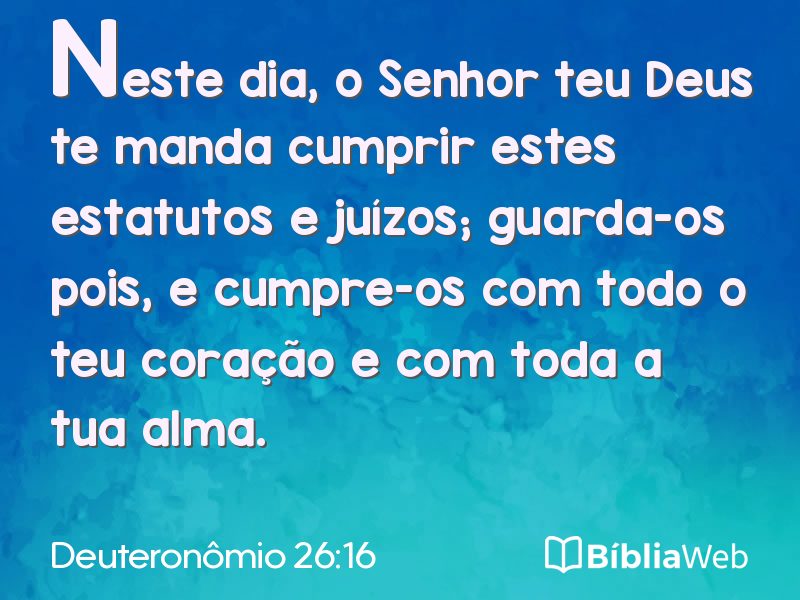 Deuteronômio 26:16 em imagem para compartilhar