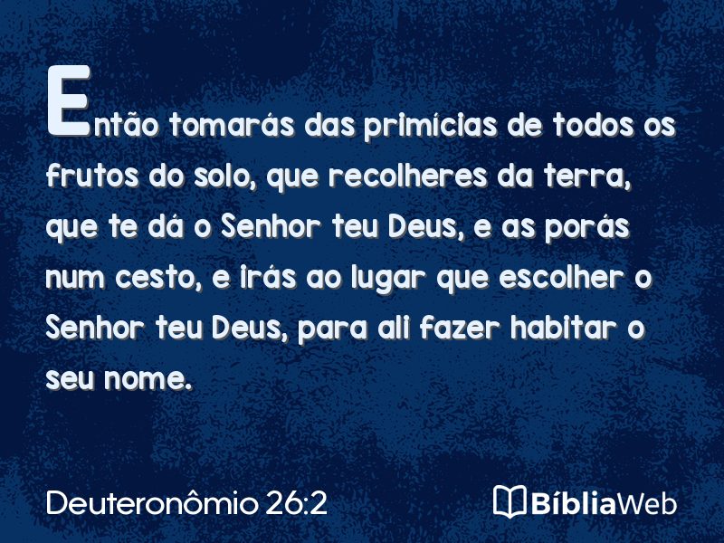 Deuteronômio 26:2 em imagem para compartilhar