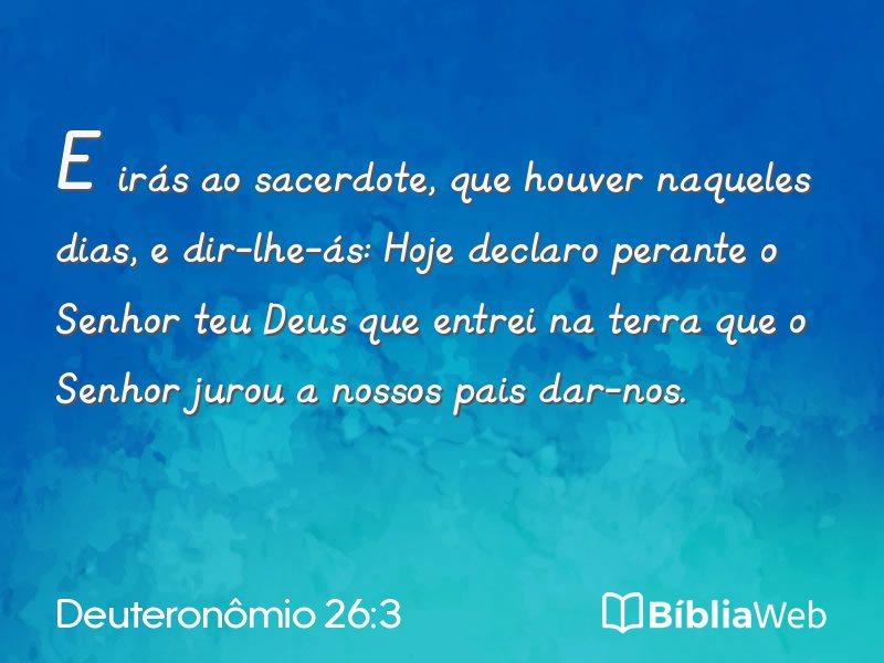 Deuteronômio 26:3 em imagem para compartilhar
