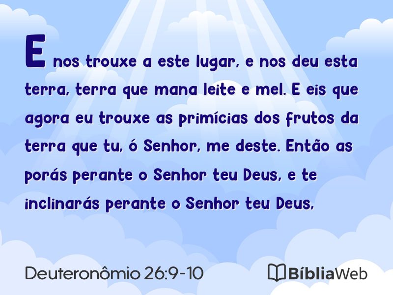 Deuteronômio 26:9-10 em imagem para compartilhar