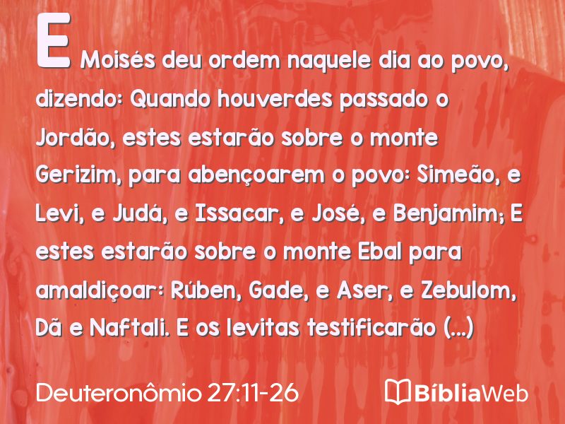 Deuteronômio 27:11-26 em imagem para compartilhar