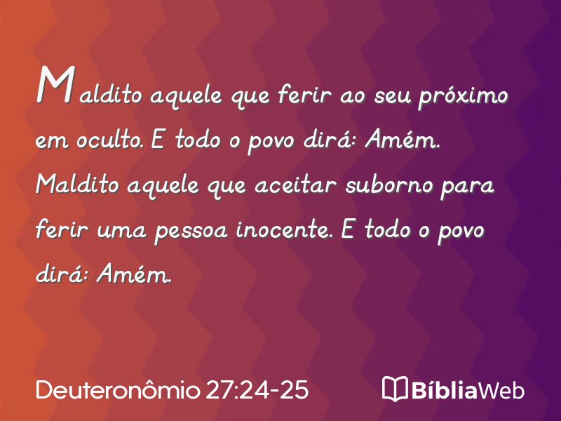 Deuteronômio 27:24-25 em imagem para compartilhar