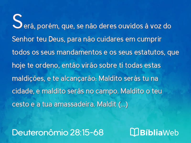 Deuteronômio 28:15-68 em imagem para compartilhar