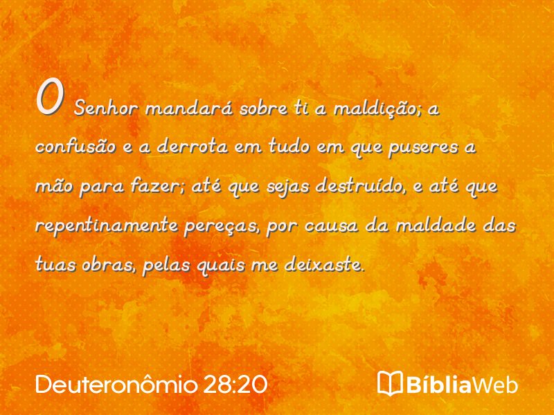 Deuteronômio 28:20 em imagem para compartilhar