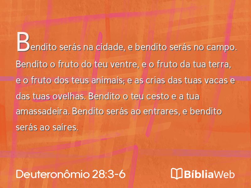 Deuteronômio 28:3-6 em imagem para compartilhar
