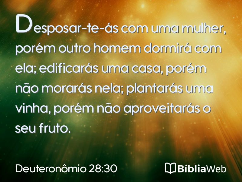 Deuteronômio 28:30 em imagem para compartilhar