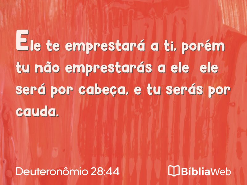 Deuteronômio 28:44 em imagem para compartilhar