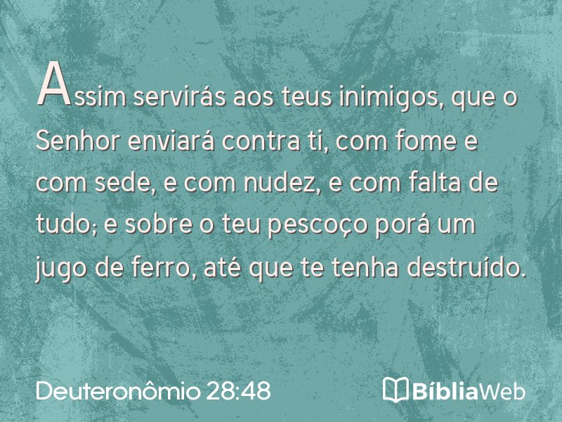 Deuteronômio 28:48 em imagem para compartilhar