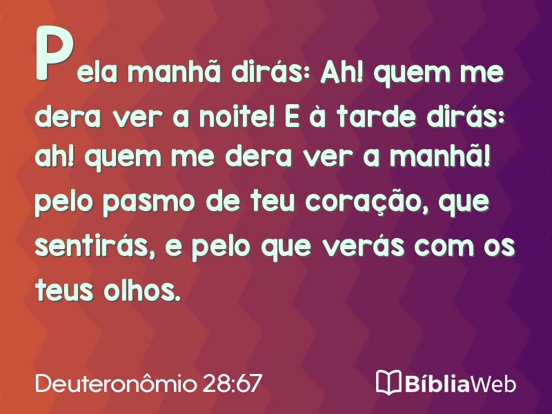 Deuteronômio 28:67 em imagem para compartilhar