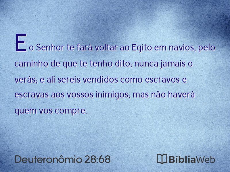 Deuteronômio 28:68 em imagem para compartilhar