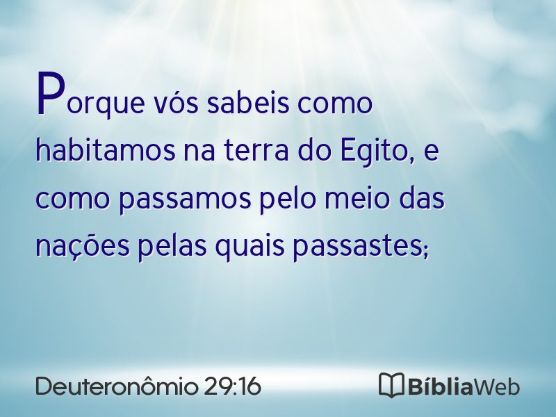 Deuteronômio 29:16 em imagem para compartilhar