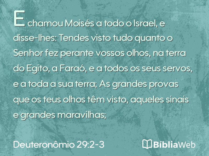 Deuteronômio 29:2-3 em imagem para compartilhar