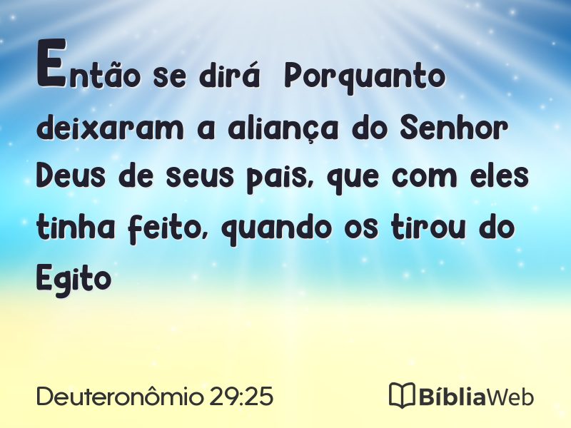 Deuteronômio 29:25 em imagem para compartilhar